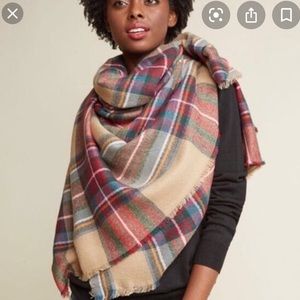 New! Plaid Blanket Scarf by Modcloth